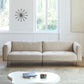 Sewn Pillow Back Sofa 29.53" H Faux Leather Sofa with Tufted Cushions in Beige
