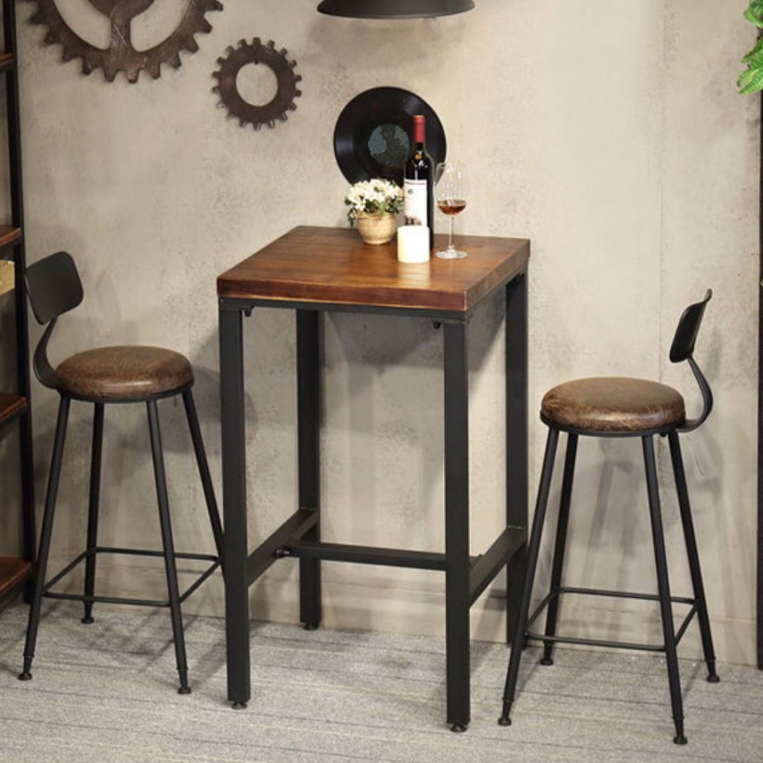 Pine Wood Bar Dining Table Industrial Bar Table with 4 Legs Base for Cafe Milk Tea Shop Clearhalo 'Bar Furniture' 'Bar Tables' 'bar_tables' 'Furniture' 'furniture_bar_tables' 'Kitchen & Dining Furniture' 1200x1200_6df1442a-f4be-4da4-909b-836fa041dfc4