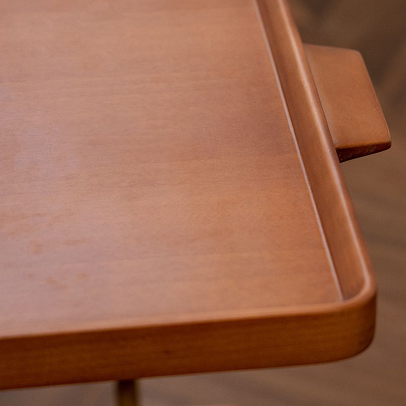 Cherry Wooden Storage End Table Rectangular 2-Tier Side Table with Casters Clearhalo 'Coffee & Accent Tables' 'End & Side Tables' 'end_side_tables' 'furn' 'furn_end_side_tables' 'Furniture' 'Living Room Furniture' 1200x1200_6df1770b-e2cc-4afc-af7d-4073fd55e87a