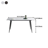 Rectangle Industrial Style Dining Table Sintered Stone Fixed Table for Kitchen Clearhalo ' dining_table' 'Dining Tables & Seating' 'Dining Tables' 'furn' 'furn_dining_table' 'Furniture' 'furniture_dining_table' 'Kitchen & Dining Furniture' 'kitchen&dining_furn' 'kitchen' 'kitchen_dining_table' 1200x1200_6df1c016-d294-4cbd-82a3-98008ec14193