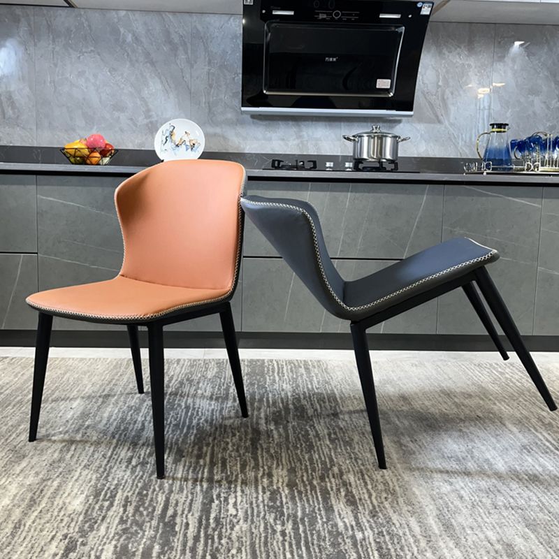 Modern Style Faux Leather Dining Chair Armless Wingback Side Chair Clearhalo 'Dining Chairs' 'Dining Tables & Seating' 'dining_chair' 'furn' 'furn_dining_chair' 'Furniture' 'Kitchen & Dining Furniture' 1200x1200_6df23c82-4efa-4dd6-92ad-a3474479b793