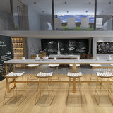 Glam 1/4/7 Pieces Bar Table Set Rectangle Pine Wood Counter Table with High Stools