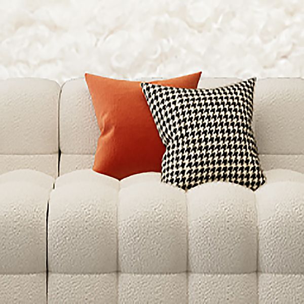 Canapé-lit scandinave de 40 "de large siège en tissu blanc avec oreillers