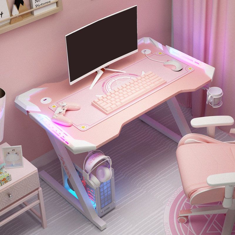 28"H Glam Gaming Desk Cable Management Rectangular Wooden Office Desk Clearhalo 'furn' 'furn_office_desk' 'Furniture' 'Office Desks' 'Office Furniture' 'office_desk' 1200x1200_6df2772f-84f7-49e4-a24a-fd08761ace3a