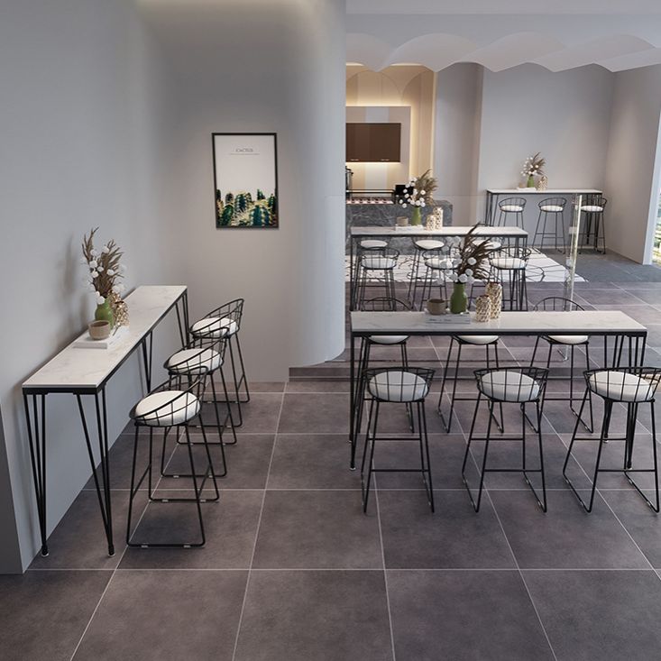 Modern Marble Bar Table with Rectangle Table Top Black Legs Table - 42" H Clearhalo 'Bar Furniture' 'Bar Tables' 'bar_tables' 'furn' 'furn_bar_tables' 'Furniture' 'furniture_bar_tables' 'Kitchen & Dining Furniture' 1200x1200_6df2c0b2-97d3-49e4-a8dd-354fba8c3a61