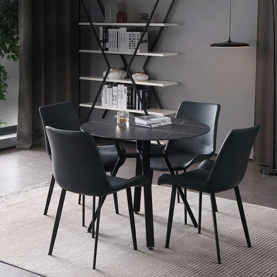 Modern 1/2/3/4/5 Pieces Dining Set Sintered Stone Dining Table for Home Use Clearhalo 'Dining Room Sets' 'Dining Tables & Seating' 'dining_room_set' 'furn' 'furn_dining_room_set' 'Furniture' 'furniture_dining_room_set' 'Kitchen & Dining Furniture' 'kitchen&dining_furn' 'kitchen' 1200x1200_6df3f2f0-1e65-48b1-99a2-3149b9d1cacb