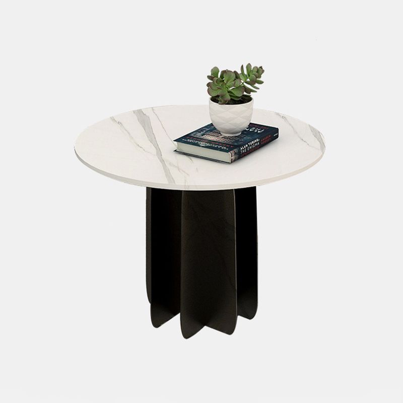 Modern Black and White Pedestal Coffee Table Round Slate and Metal Table Clearhalo 'Coffee & Accent Tables' 'Coffee Tables' 'coffee_tables' 'furn' 'furn_coffee_tables' 'Furniture' 'Living Room Furniture' 1200x1200_6df415a7-e829-49ff-8349-bd7577619535