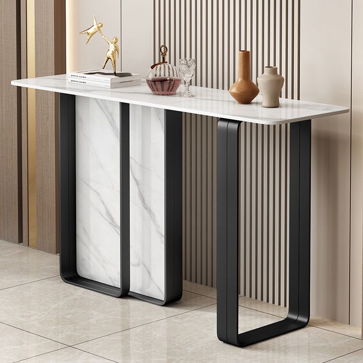 12 inch Wide Accent Table Rectangle Shape Stone Console Table for Hall Clearhalo 'Console Tables' 'console_tables' 'Entry & Mudroom Furniture' 'furn' 'furn_console_tables' 'Furniture' 1200x1200_6df6427e-8e8d-434d-9486-6a99a24e1376