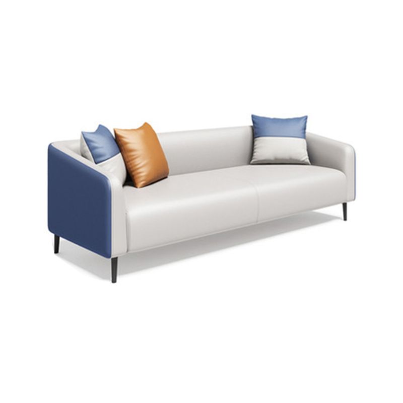 28.34" H Genuine Leather Tuxedo Arm Sofa Contemporary Standard Sofa