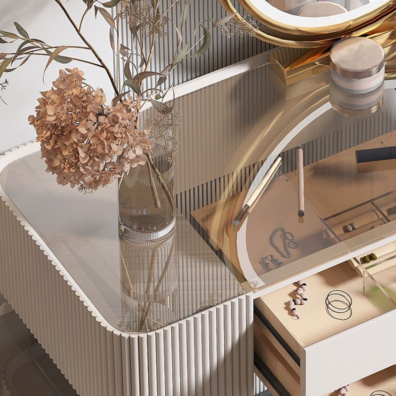 Set da toeletta da toeletta per trucco in legno contemporaneo