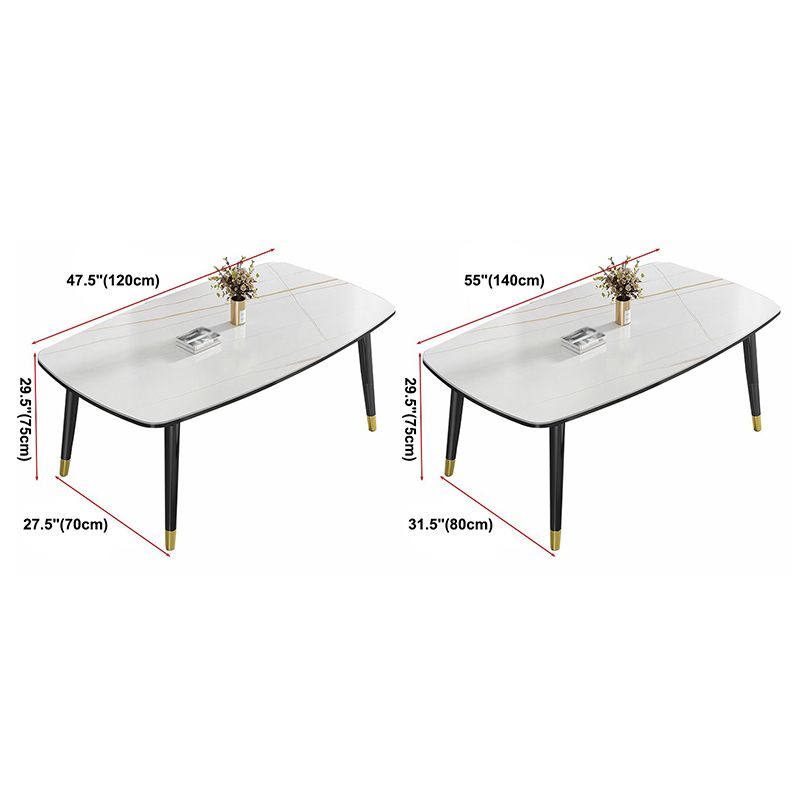 Modern Sintered Stone Top Kitchen Dining Table Rectangle Shape Dining Table with 4 Legs Base Clearhalo ' dining_table' 'Dining Tables & Seating' 'Dining Tables' 'Furniture' 'furniture_dining_table' 'Kitchen & Dining Furniture' 'kitchen&dining_furn' 'kitchen' 'kitchen_dining_table' 1200x1200_6df7ce55-8ac9-4cf3-a105-b987c35a15c9