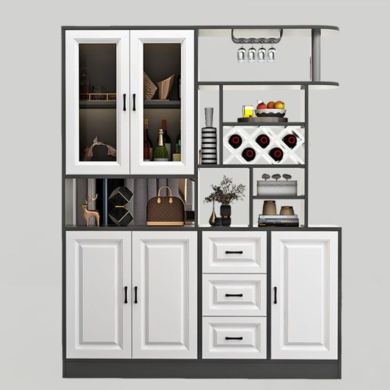 Modern Bar Pulls White and Gray Cabinets Included Wood Accent Cabinet