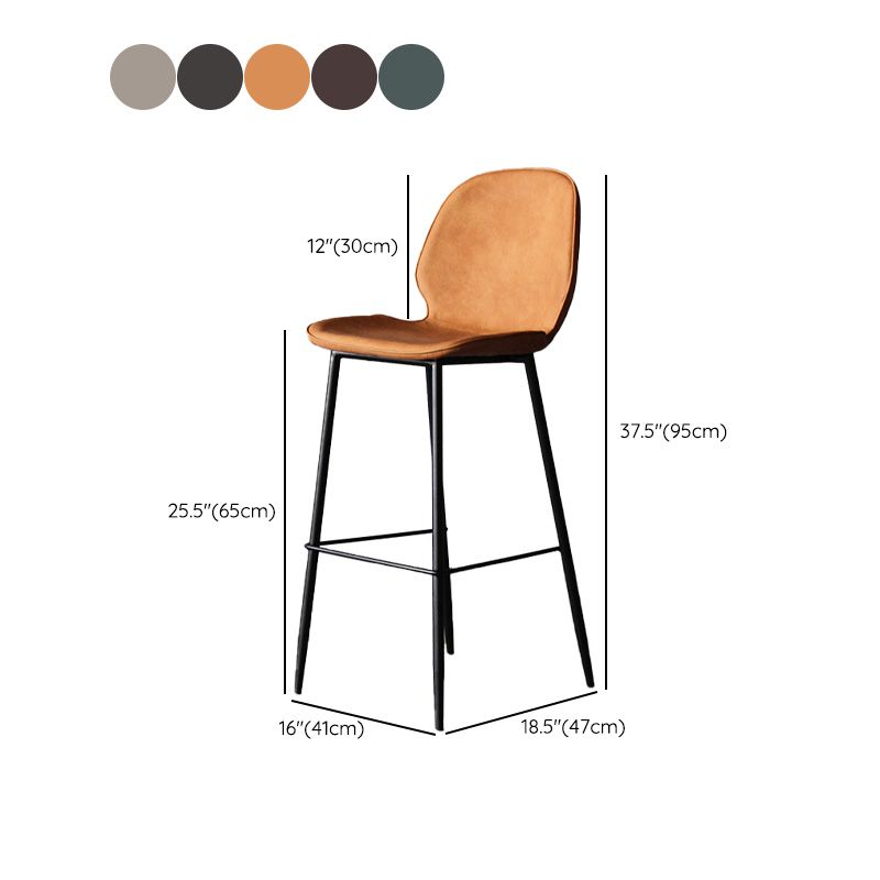 Contemporary Faux Leather Counter Stool Low Back Stool with Black Frame Clearhalo 'Bar Furniture' 'Bar Stools' 'bar_stools' 'furn' 'furn_bar_stools' 'Furniture' 'Kitchen & Dining Furniture' 1200x1200_6df97f40-3a22-4d40-ba7f-819686e689a2