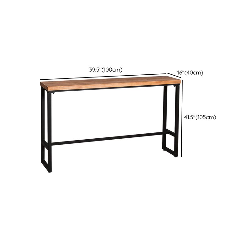 Mesa de altura de barra industrial, mesa Bistro con tapa de madera maciza para uso en patio