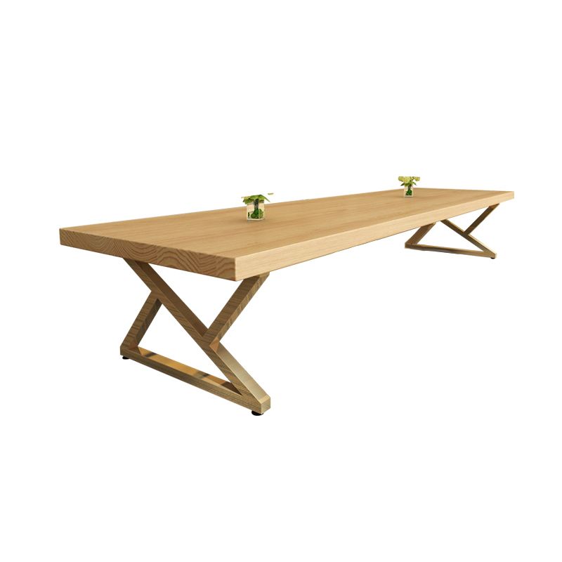 Pine Wood Rectangular Desk Industrial Office Desk with Metal Base Clearhalo 'furn' 'furn_office_desk' 'Furniture' 'Office Desks' 'Office Furniture' 'office_desk' 1200x1200_6dfabf45-f2c4-493b-bbff-9bfc8c7dd149