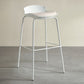 Contemporary Metal Frame Bar Stool White Plastic Bucket Seat for Living Room