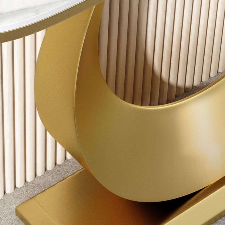 Stone Modern Console Table 31.5" Tall Accent Table with 1 Shelf