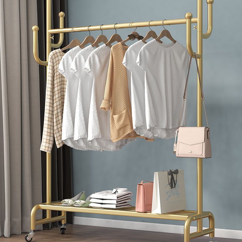 Moderne Style Coat Rack Metallic Free Standing Hooks Design -Kleiderbügel mit Regalen