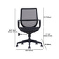 Silla moderna con brazo y ruedas, silla de escritorio con respaldo medio en color negro de microfibra