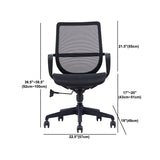 モダンホイールアームチェアマイクロファイバーブラックミッドバックデスクチェア