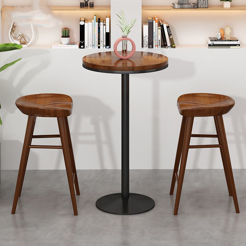 Tabouret de comptoir moderne d'intérieur, repose-pieds en bois massif, siège de selle