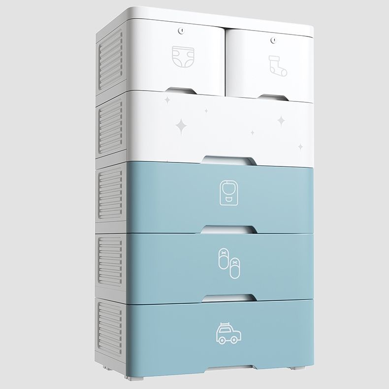 Contemporary Style Non-Hanging Armoire Plastic Storage Cabinet with Drawers Clearhalo 'Armoires & Wardrobes' 'armoires_wardrobes' 'Bedroom Furniture' 'furn' 'furn_armoires_wardrobes' 'Furniture' 1200x1200_6e002591-6067-488b-82ff-85e1eaef8fad