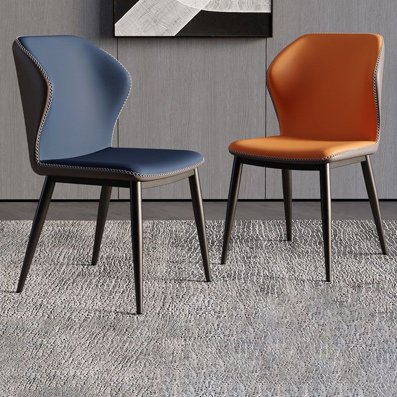 Modern Chairs Dining Armless Wingback Chair with Metal Legs for Kitchen Clearhalo ' kitchen&dining_furn' 'Dining Chairs' 'Dining Tables & Seating' 'dining_chair' 'furn' 'furn_dining_chair' 'Furniture' 'furniture_dining_chair' 'Kitchen & Dining Furniture' 'kitchen' 1200x1200_6e0047df-2573-4ca6-bfe6-6f4c0d457ac8