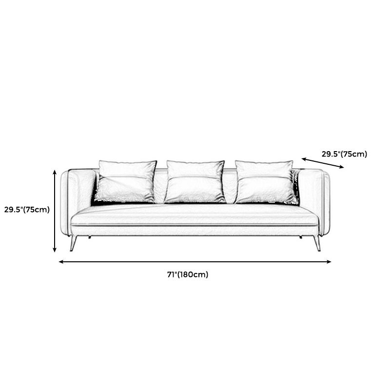 Office Modern Tuxedo Arm Sofa with Bolster Pillows for Bonus Room, Living Room Clearhalo 'furn' 'furn_sofas' 'Furniture' 'furniture_sofas' 'kitchen' 'kitchen_sofas' 'Living Room Furniture' 'Sofa' 'sofas' 1200x1200_6e047246-e636-4b51-b0e6-d099dc1efe35