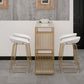 Glamour-Barthekentisch aus Kunstmarmor. Rechteckiger Barthekentisch mit Metallbeinen