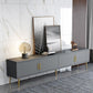 Supporto TV multimediale in legno ingegnerizzato con console TV per riporre gli armadietti chiusi