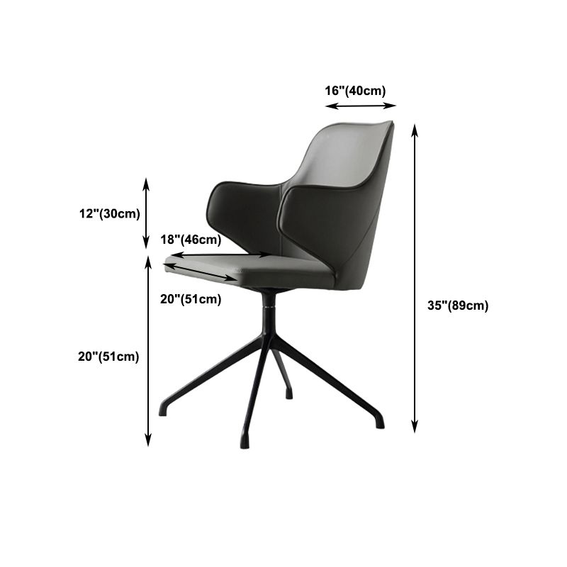 Modern Fixed Arms Office Chair Leather Ergonomic No Wheels Chair Clearhalo 'furn' 'furn_office_chair' 'Furniture' 'Office Chairs' 'Office Furniture' 'office_chair' 1200x1200_6e06f1e1-7883-4c54-b1f9-40be54b83a8c