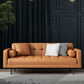 Faux Leather Biscuit Back Sofa 31.49" H Modernism Square Arm Sofa Clearhalo 'furn' 'furn_sofas' 'Furniture' 'furniture_sofas' 'kitchen' 'kitchen_sofas' 'Living Room Furniture' 'Sofa' 'sofas' 1200x1200_6e06fdf8-fdea-435a-a399-739ae48cc897