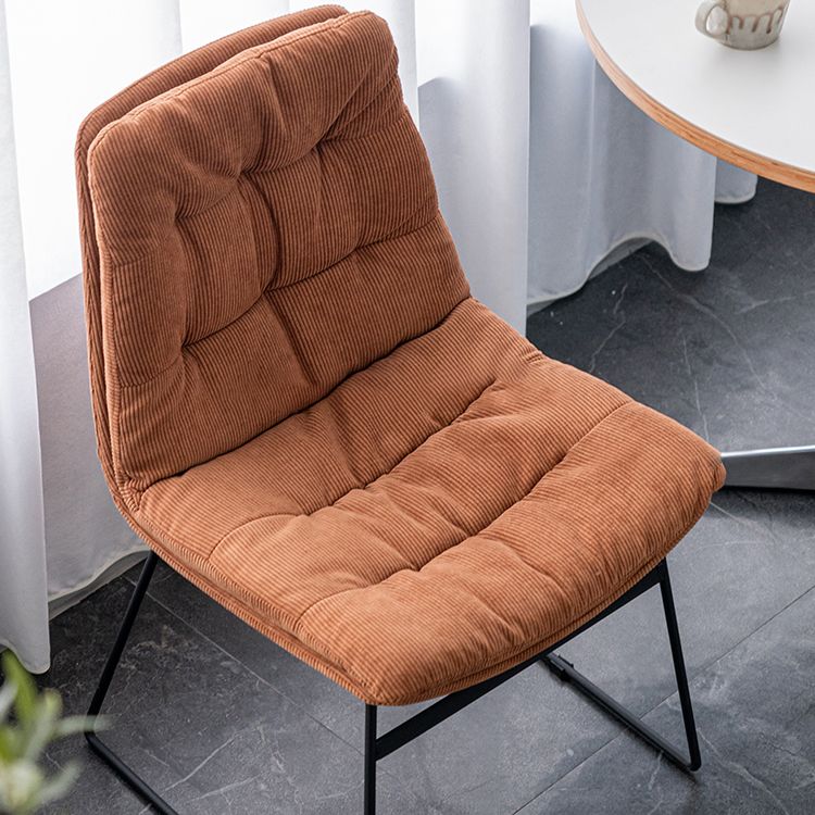 Nordic Upholstered Armless Dining Chairs Metal Legs Solid Back Chair for Home Use Clearhalo ' kitchen&dining_furn' 'Dining Chairs' 'Dining Tables & Seating' 'dining_chair' 'furn' 'furn_dining_chair' 'Furniture' 'furniture_dining_chair' 'Kitchen & Dining Furniture' 'kitchen' 1200x1200_6e087263-2bfd-4f23-b456-01d0e3def88d