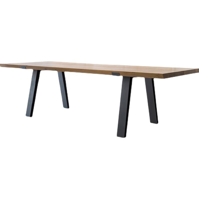 Rectangle Wood Color Dining Table Solid Wood Table Industrial with 4 Legs Clearhalo 'Dining Tables & Seating' 'Dining Tables' 'dining_table' 'furn' 'furn_dining_table' 'Furniture' 'furniture_dining_table' 'Kitchen & Dining Furniture' 'kitchen' 'kitchen_dining_table' 1200x1200_6e090291-bf5c-4fdb-bf70-c33cb9bc6a1f