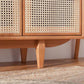 Rattan 4 porte buffet server da cucina in legno di altezza da 29 pollici per sala da pranzo