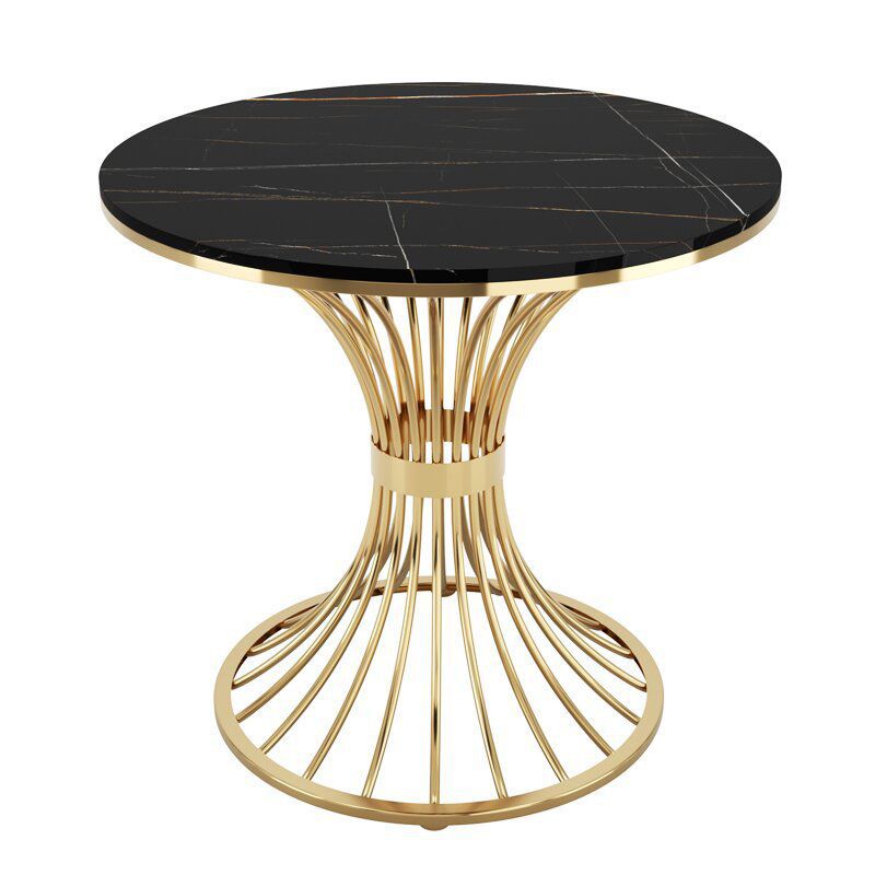Polished Finish Stone Top Table Modern Style Round Dining Table Clearhalo 'Dining Tables & Seating' 'Dining Tables' 'dining_table' 'furn' 'furn_dining_table' 'Furniture' 'Kitchen & Dining Furniture' 1200x1200_6e0b3969-c3e6-41eb-8f05-fea8e0840dc5