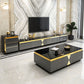 15.75-inch H Glass TV Stand Glam TV Stand for TVs with 4 Drawers Included Clearhalo 'furn' 'furn_tv_stands_entertainment_centers' 'Furniture' 'Living Room Furniture' 'TV Stands & Entertainment Centers' 'TV Stands & Media Storage Furniture' 'tv_stands_entertainment_centers' 1200x1200_6e0b47e5-550d-4fe5-bbaa-e4eb95fde0fb
