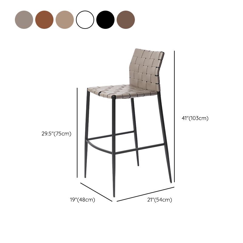 Faux Leather Bar Stools Low Back Dining Stools with Metal Base Clearhalo 'Bar Furniture' 'Bar Stools' 'bar_stools' 'furn' 'furn_bar_stools' 'Furniture' 'Kitchen & Dining Furniture' 1200x1200_6e0b563b-2c47-4834-9853-917d49aeeaa0