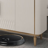 グラムスタイルゴールドベースサイドボードキャビネット35.4インチ高エンジニアリングウッドクレデンツァ