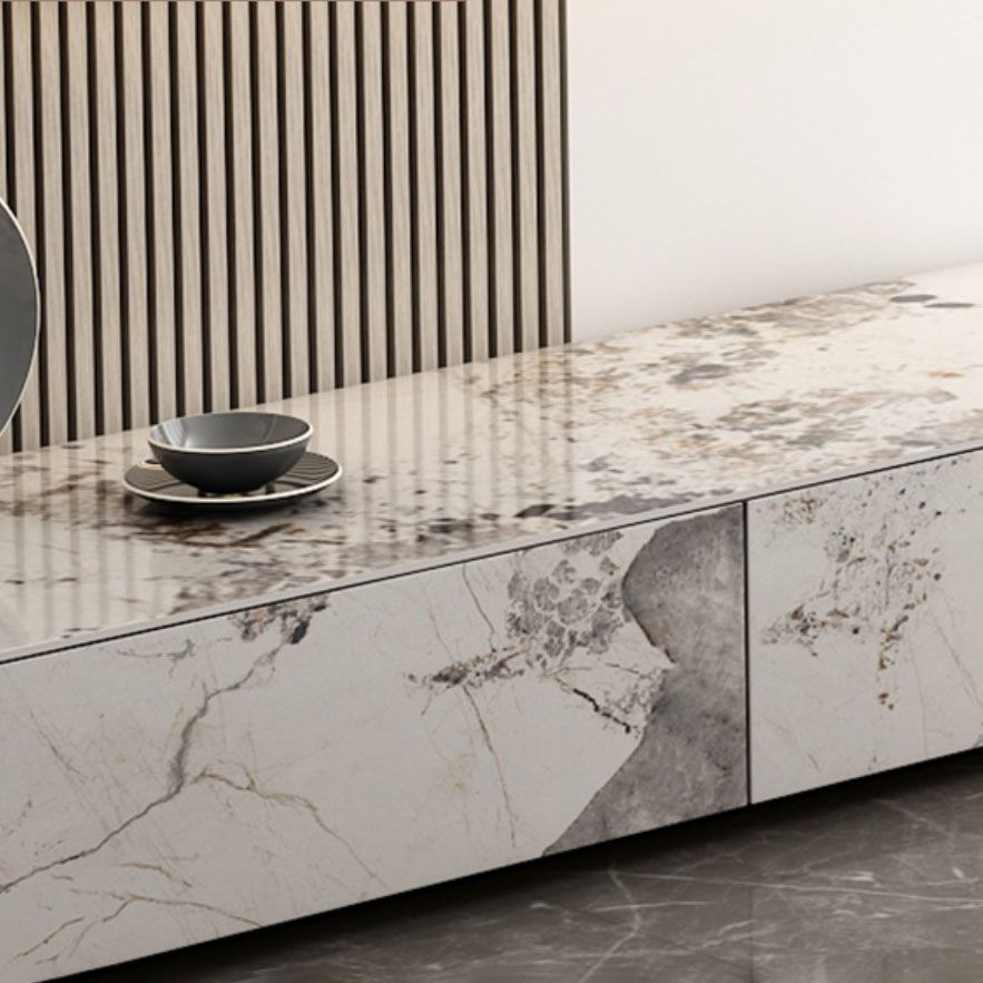 Stone TV Console Contemporary White Media Console with Drawers Clearhalo 'furn' 'furn_tv_stands_entertainment_centers' 'Furniture' 'Living Room Furniture' 'TV Stands & Entertainment Centers' 'TV Stands & Media Storage Furniture' 'tv_stands_entertainment_centers' 1200x1200_6e0c36d1-060a-4545-9752-8e61c63af187