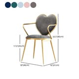 Scandinavian Style Velvet Dining Chairs for Home Arm Solid Back Dining Side Chair