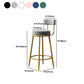Glam Metall-Barhocker, Stoff-Thekenhocker mit 4 Beinen in mattem Finish für Zuhause