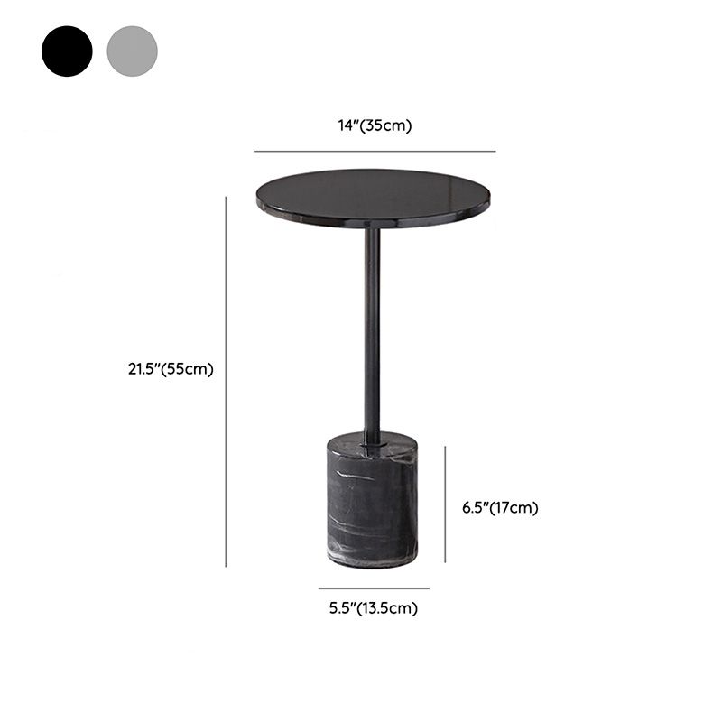 Mesa de portaobjetos del pedestal negro mesa redonda de la esquina para la sala de estar