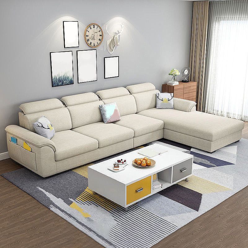 108.7"L √ó 70.9"W √ó 33.5"H Pillow Top Arm Sectional Slipcovered Sofa and Chaise Clearhalo 'furn' 'furn_sectionals' 'Furniture' 'furniture_sectionals' 'Living Room Furniture' 'Sectionals' 1200x1200_6e11966e-43fa-4662-9cab-a5926957946b