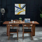 Mesa de comedor de madera sólida mesa rectangular contemporánea con base de trineo