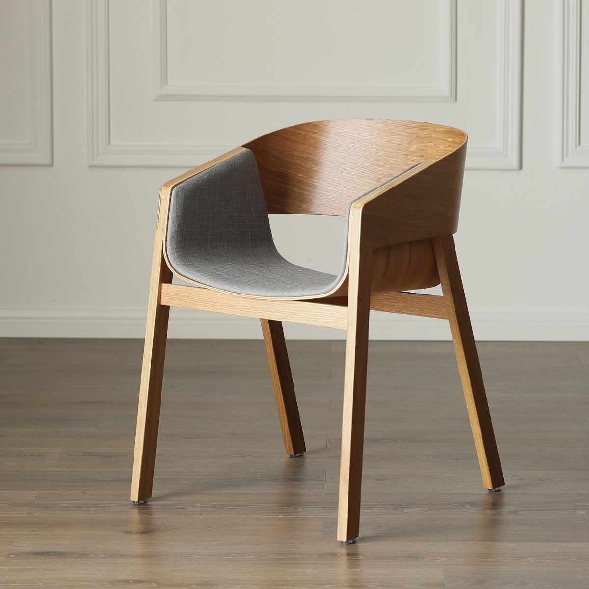 Traditional Wood Dining Arm Chairs Open Back Dining Side Chair for Restaurant Use