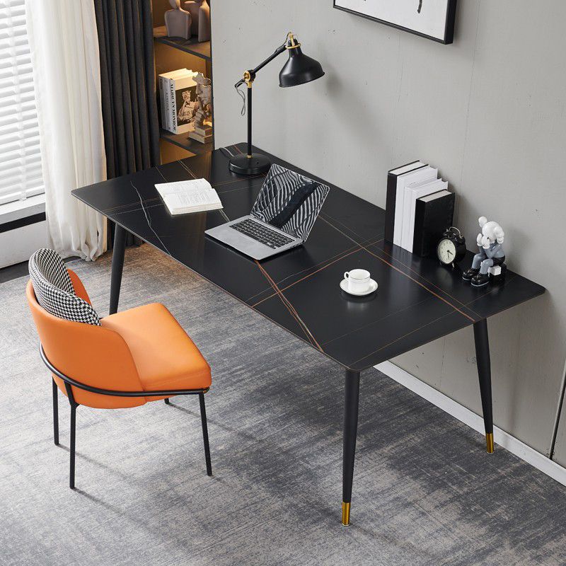 Sintered Stone Home Dining Table Industrial Rectangle Dining Room Table Clearhalo 'Dining Tables & Seating' 'Dining Tables' 'dining_table' 'furn' 'furn_dining_table' 'Furniture' 'Kitchen & Dining Furniture' 1200x1200_6e12a899-573c-4dfe-8799-a770eefec52a