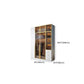 Modern Wood and Glass Wardrobe Freestanding Wardrobe with Soft Close Drawers and Doors