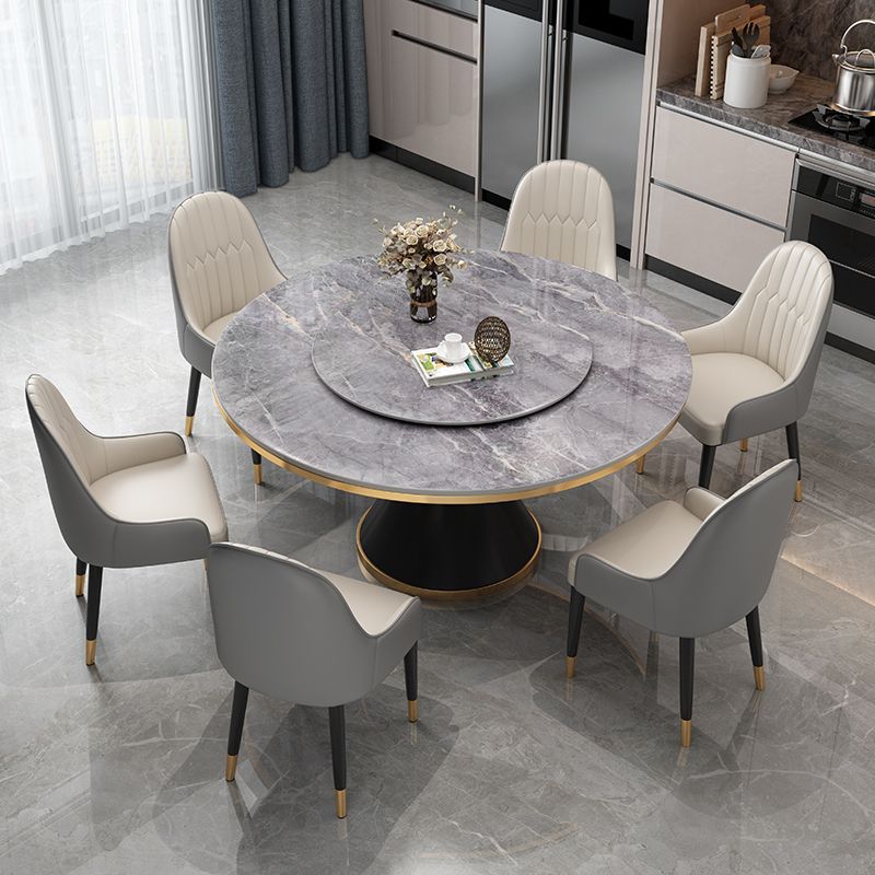 Modern Standard Kitchen Dining Table Sintered Stone Round Dining Table with Pedestal Base Clearhalo ' dining_table' 'Dining Tables & Seating' 'Dining Tables' 'furn' 'furn_dining_table' 'Furniture' 'furniture_dining_table' 'Kitchen & Dining Furniture' 'kitchen&dining_furn' 'kitchen' 'kitchen_dining_table' 1200x1200_6e1381cc-68fd-48cd-acfa-3b6c2770184f