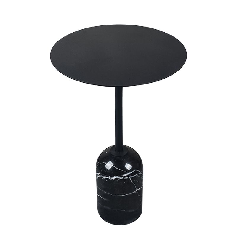 Contemporary Round Metal Side End Table Marble Pedestal Side Table Clearhalo 'Coffee & Accent Tables' 'End & Side Tables' 'end_side_table' 'end_side_tables' 'furn' 'furn_end_side_tables' 'Furniture' 'furniture_end_side_table' 'Living Room Furniture' 1200x1200_6e14997b-349e-4f30-a825-b94bb335ba8b
